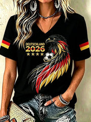 Women's Germany Football Fan Printed T-shirt