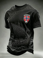 Men's Norway Football Viking Ship Celtic Knot Print short sleeves t-shirt