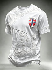 Men's Norway Football Viking Ship Celtic Knot Print short sleeves t-shirt