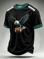 Men's Football Gameday Gift For Football Fans Casual Waffle Short Sleeve Tee