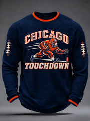 Men's Football Gameday Gift For Football Fans Waffle Long Sleeve T-Shirt