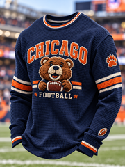 Men's Football Gameday Gift For Football Fans Waffle Sweatshirt