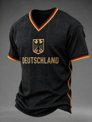 Men's Germany Football Printed V-neck T-shirt