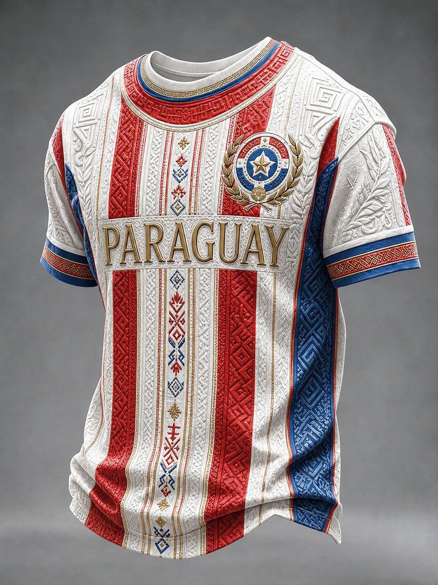 Men's Paraguay Football Short Sleeves T-shirt