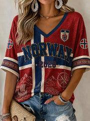 Women's Norway Football Casual Sport-Style T-Shirt