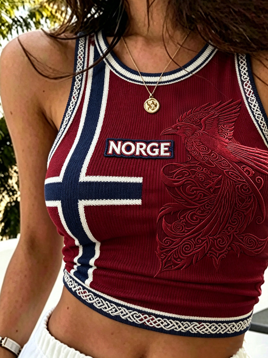 Women's Retro Norwegian Viking Animal Pattern Printed Casual Vest