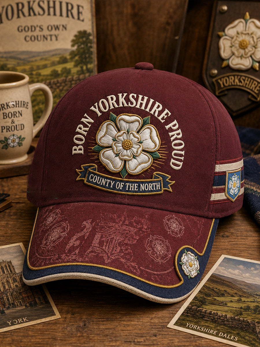 Unisex Yorkshire Day White Roses Art Printed Hat