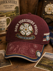 Unisex Yorkshire Day White Roses Art Printed Hat
