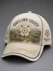 Unisex England Yorkshire Day White Roses Art Printed Hat