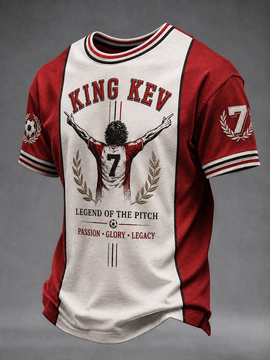 Men's England Football Lover Legend King Kev Rip Printed short sleeves t-shirt