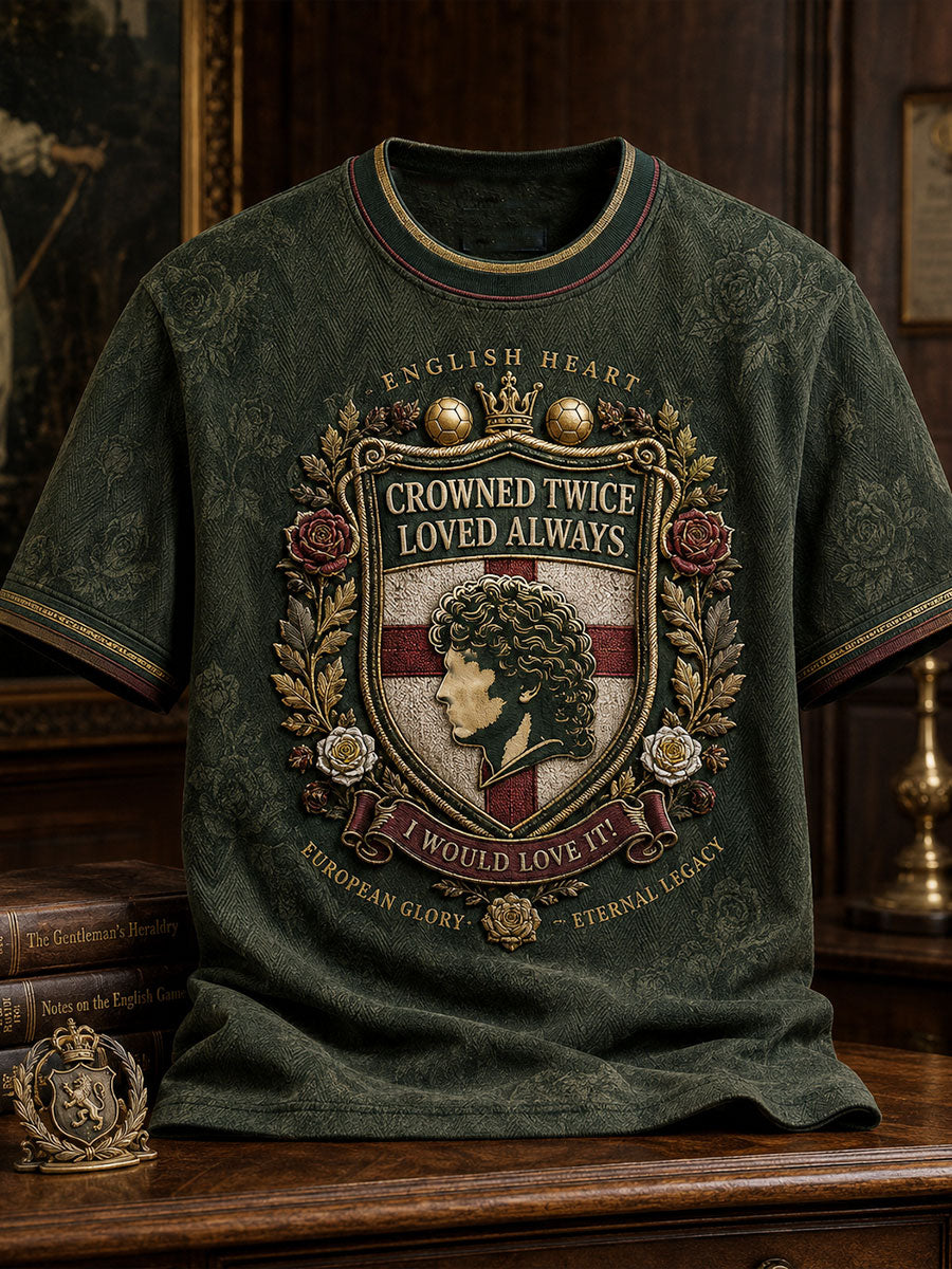 Men's England Football Lover Legend King Kev Rip Printed T-shirt