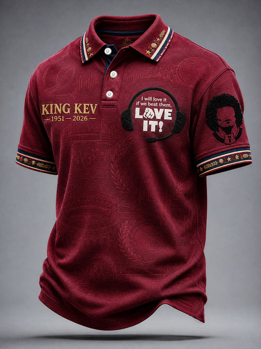 Men's England Football Lover Legend King Kev Rip Printed Casual Tops
