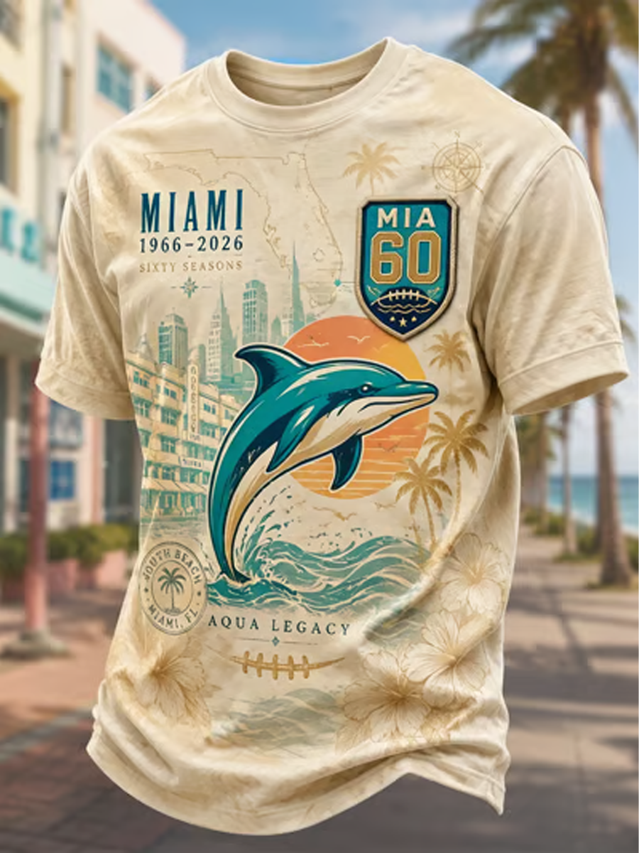 Men's Rugby Fan Miami 60 Printed short sleeves t-shirt