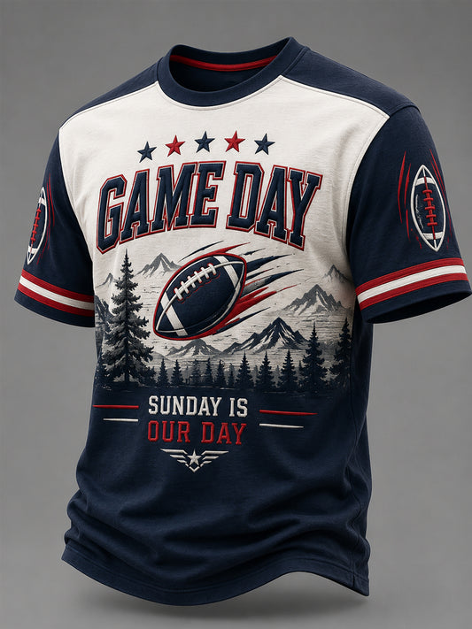 Men's Football Gameday Gift For Football Fans Casual Tee