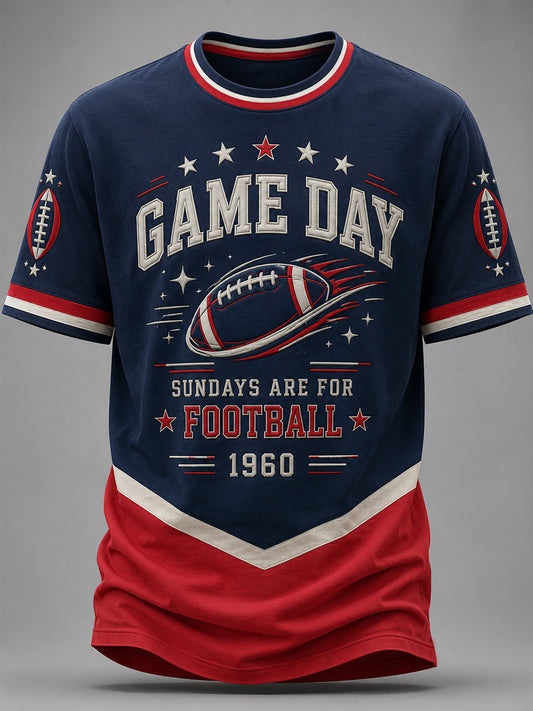 Men's Football Gameday Gift For Football Fans Casual Tee