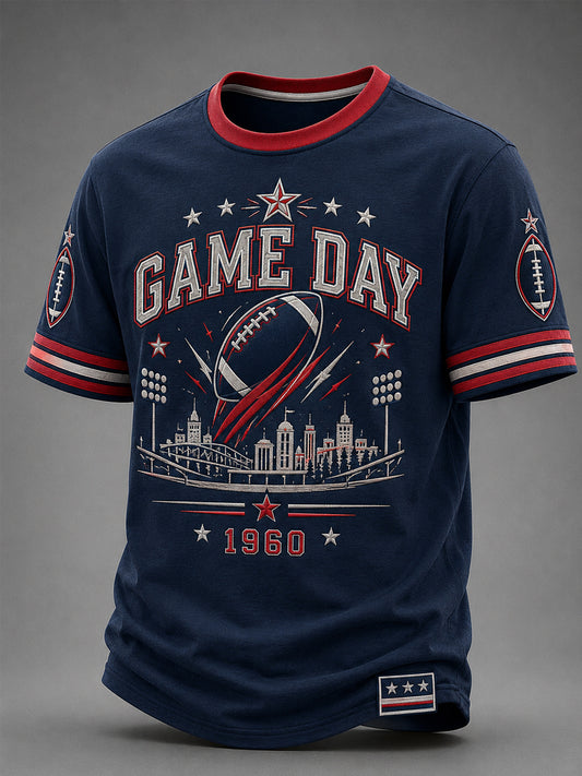 Men's Football Gameday Gift For Football Fans Casual Tee