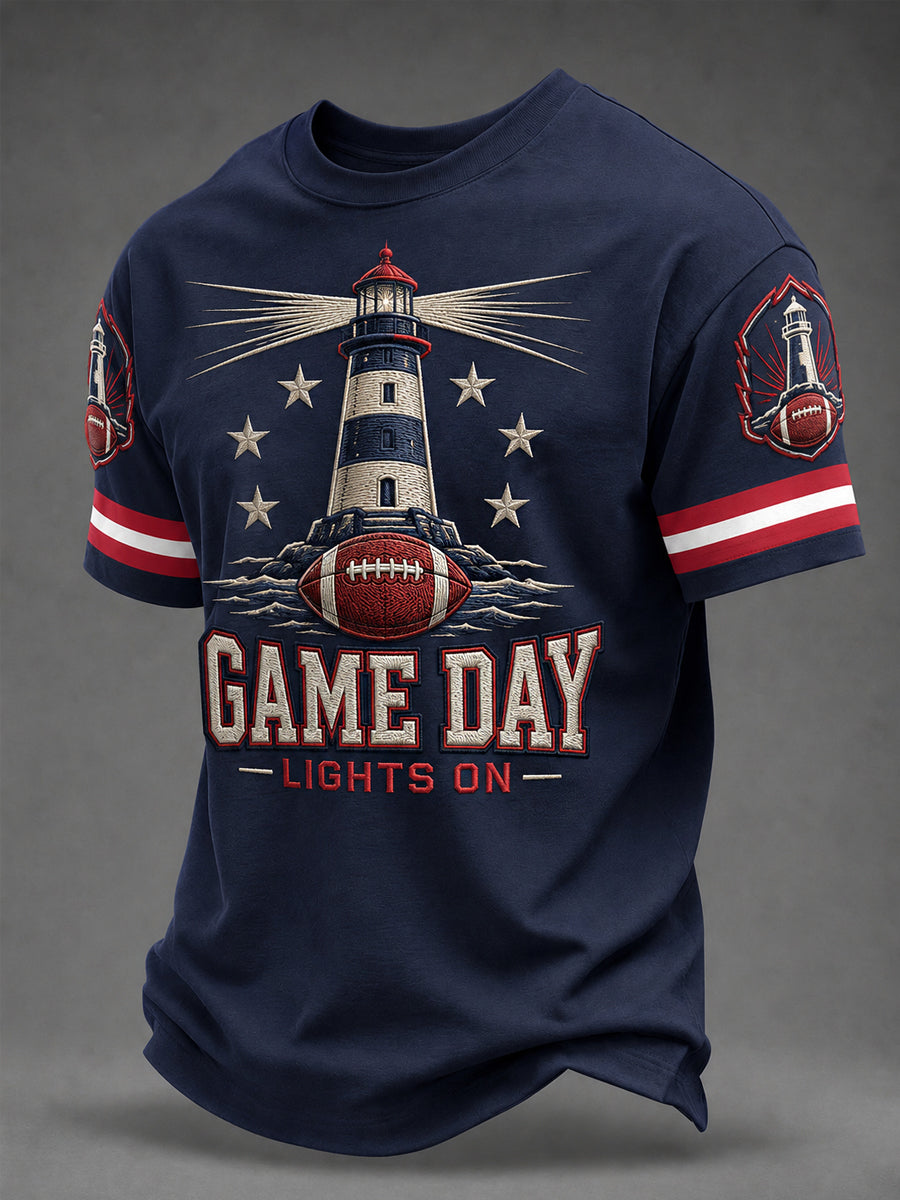 Men's Football Gameday Gift For Football Fans Casual Tee