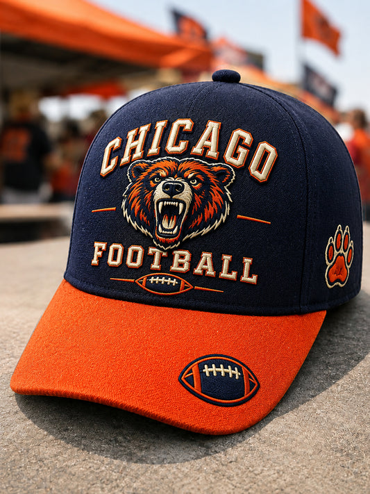 Unisex Football Gameday Bear Print Gift For Football Fans Hat