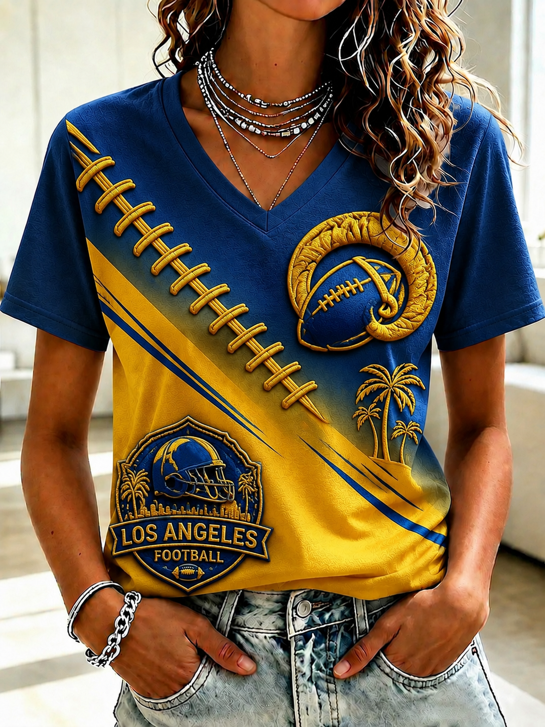 Women's Football Short-sleeved T-shirt