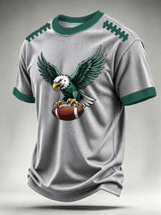 Men's Football Gameday Gift For Football Fans Casual Waffle Short Sleeve Tee