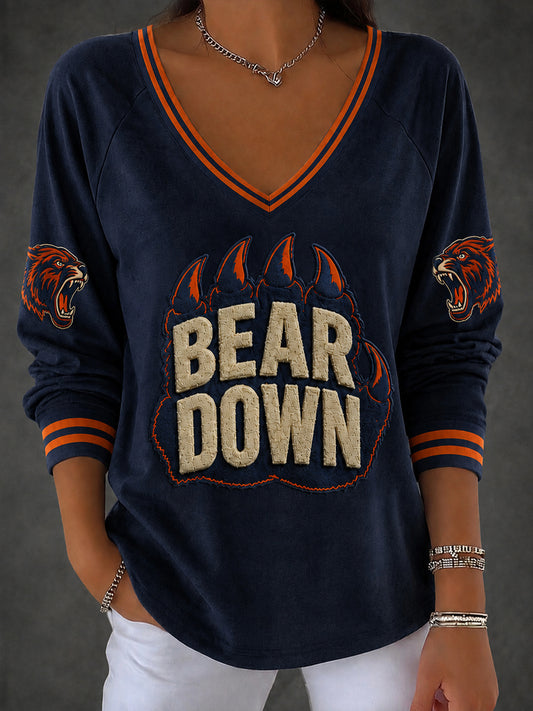 Women's Football Gameday Gift For Football Fans Casual Long Sleeve Shirt