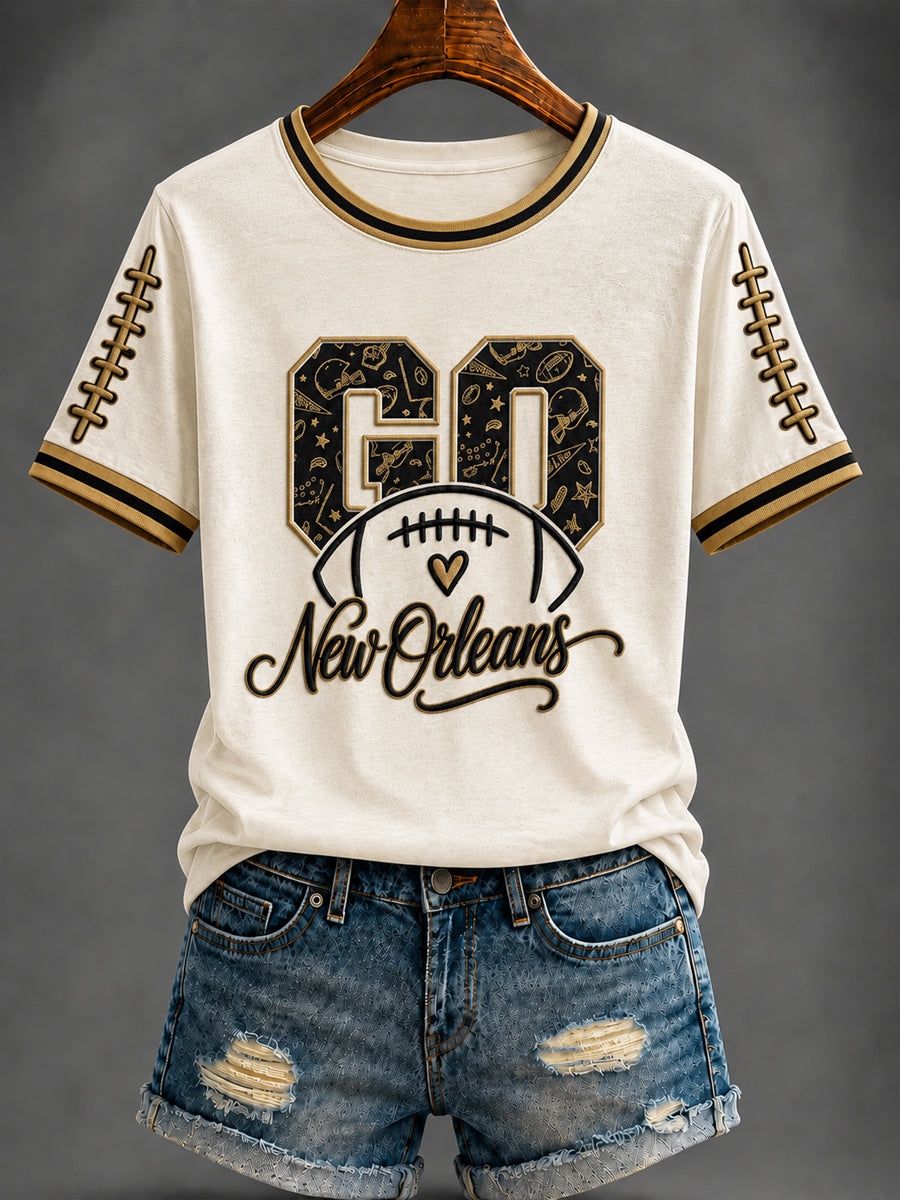 Women's America Football Printed T-shirt