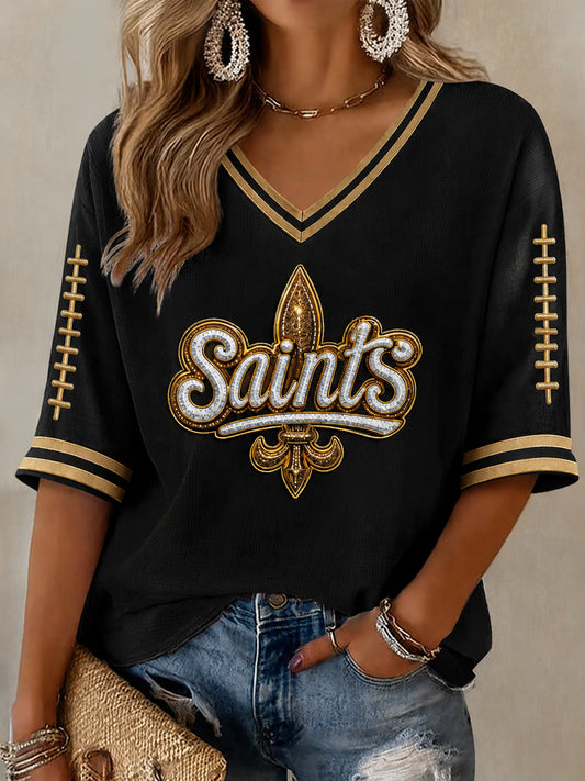Women's America Football Print Casual T-shirt