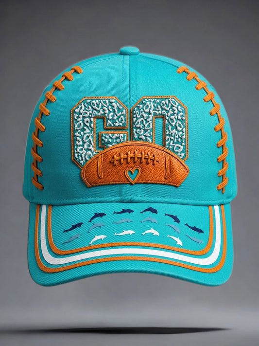 Unisex Miami Football Lover Dolphin Art Printed Hat