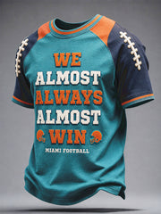 Men's Miami Football Lover Dolphin Art Printed T-shirt