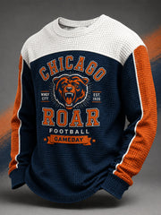 Men's Football Gameday Gift For Football Fans Casual Waffle Sweatshirt