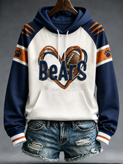 Women's Chicago Football Lover  Art Printed hoodie