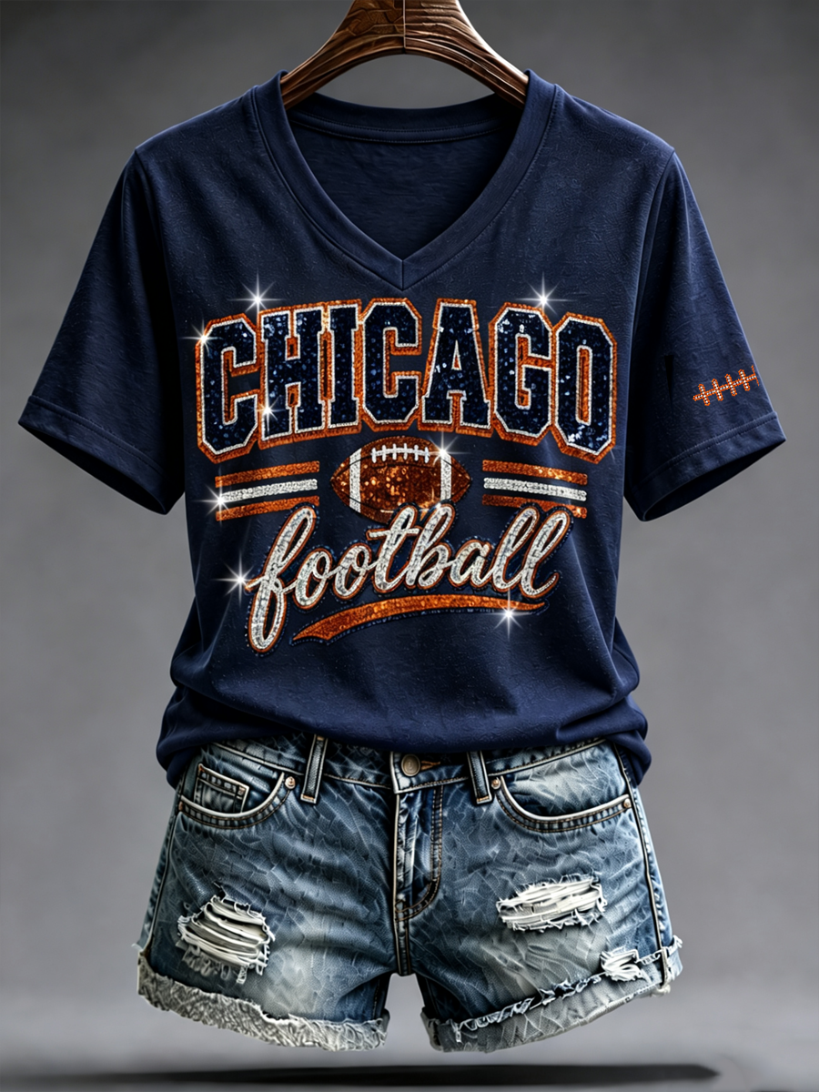 Women's Football Gameday Gift For Football Fans short-sleeved T-shirt