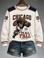 Women's Chicago VS All Y'all Football Gameday Gift For Football Fans Casual Sweatshirt