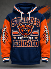 Men's Sundays Are For Chicago Football Gameday Gift For Football Fans Casual Hoodie